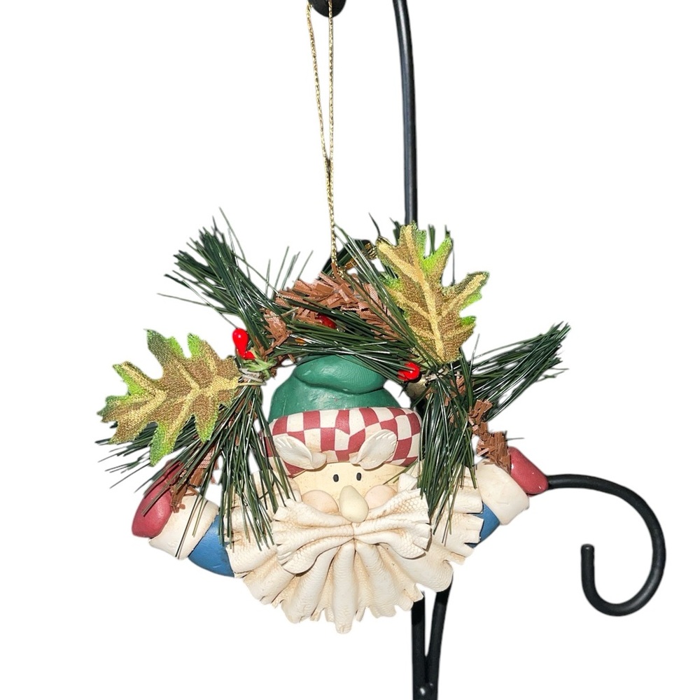 Pier 1 Vintage Santa Clay Ornament
